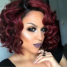 Women Short Curly Bob Wig BMJF-K58