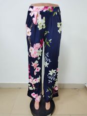 Flower Print High Waist Wide Leg Pants LSD-8813
