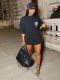 Pre Order: About 7 work days shipping Casual Printed Short Sleeve O Neck T-Shirt Dress YUEM-661077