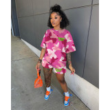 Camo Print Casual Two Piece Shorts Sets YIBF-60176