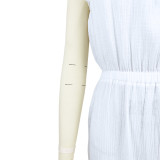 Solid One Shoulder Long Sleeve Pockets Jumpsuit ASL-6595