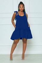 Plus Size Solid Sleeveless Strap Mini Dress CQ-190