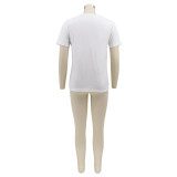 Plus Size Printed O Neck Short Sleeve T Shirt HNIF-TT001