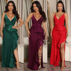 Fashion Sexy Sling Split Evening Dress GOSD-OS6799