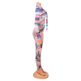 Printed Long Sleeve Cardigan Tops GOSD-OS6058