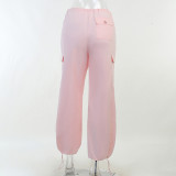 Solid Drawstring Casual Loose Pants FL-22013