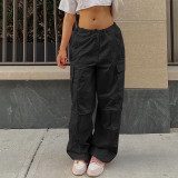 Solid Drawstring Casual Loose Pants FL-22013