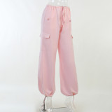 Solid Drawstring Casual Loose Pants FL-22013