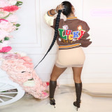 Casual Printed Long Sleeve Baseball Jacket YNSF-1859