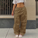 Solid Drawstring Casual Loose Pants FL-22013