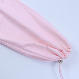 Solid Drawstring Casual Loose Pants FL-22013