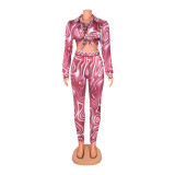 Print Long Sleeve Shirts And Pants Two Piece Sets GOSD-OS6252