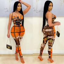 Fashion Sexy Print Camisole And Pants Two Piece Set GOSD-OS6191