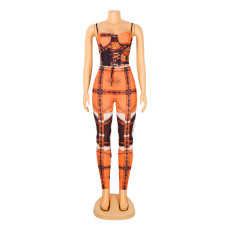 Fashion Sexy Print Camisole And Pants Two Piece Set GOSD-OS6191