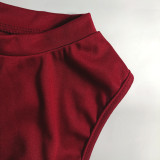 Plus Size Solid Sleeveless Tassel Shorts 2 Piece Sets MUE-7488