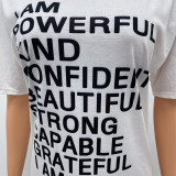 Casual Letter Print Short Sleeve T-Shirt GOSD-XM1192