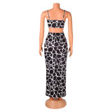 Sexy Print Sling Maxi Dress GOSD-OS6056