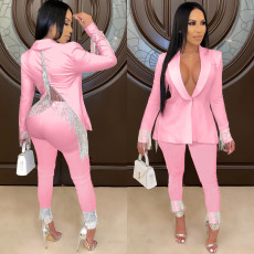 Plus Size Tassel Blazer OL Two Piece Suits DAI-8399
