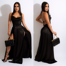 Sexy Backless Slit Maxi Dress(Without Belt) GOSD-OS6356