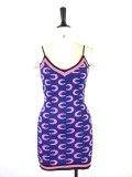 Fashion Sexy Print Knit Sling Dress GWDS-220426