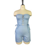 Chest Wrap Bandage Denim Rompers GWDS-220517