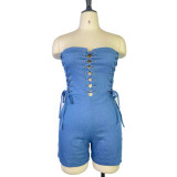 Chest Wrap Bandage Denim Rompers GWDS-220517