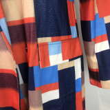 Plus Size Fashion Plaid Print Coats GWDS-K3084
