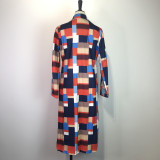 Plus Size Fashion Plaid Print Coats GWDS-K3084