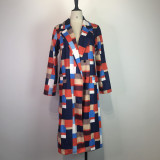 Plus Size Fashion Plaid Print Coats GWDS-K3084