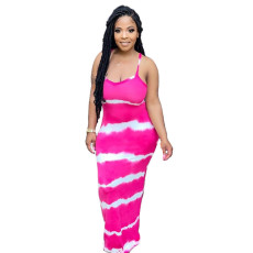 Printed Fashion Sexy Sling Maxi Dress GWDS-210616