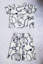 Kids Print Short Sleeve Shorts Two Piece Set GYMF- YM065