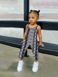 Kids Girls Print Sling Jumpsuits GYMF-YM051