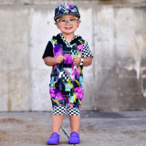 Kids Printed Hooded Top Shorts Two Piece Set GYMF-YM062 