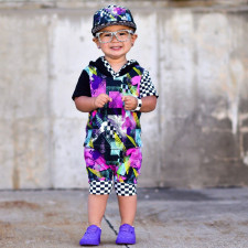 Kids Printed Hooded Top Shorts Two Piece Set GYMF-YM062 