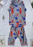 Kids Tie-Dye Print Sleeveless Hooded Two Piece Set GYMF-YM029