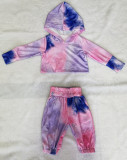 Kids Print Long Sleeve Hooded Two Piece Pants Set GYMF-YM056