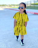 Kids Print T Shirt Shorts Two Piece Set GYMF-YM070