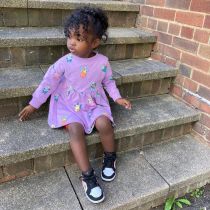 Kids Girls Cute Printed Long Sleeve Round Neck Dress GYMF-YM058