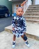 Kids Girls Letter Shirt + PU Leather Small Sling Two Piece Set GYMF-YM075