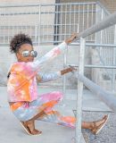 Kids Print Long Sleeve Hooded Two Piece Pants Set GYMF-YM056