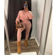 Solid Color Knit Sweater Two Piece Set GCNF-0193