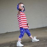 Kids Printed Sleeveless Hooded Two Piece Set GYMF-YM026