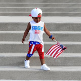 Kids Print Vest Shorts Two Piece Set GYMF-YM043