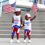 Kids Print Vest Shorts Two Piece Set GYMF-YM043