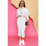 Solid Fleeced Long Sleeve Two Piece Pants Sets IV-8345
