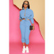 Solid Fleeced Long Sleeve Two Piece Pants Sets IV-8345