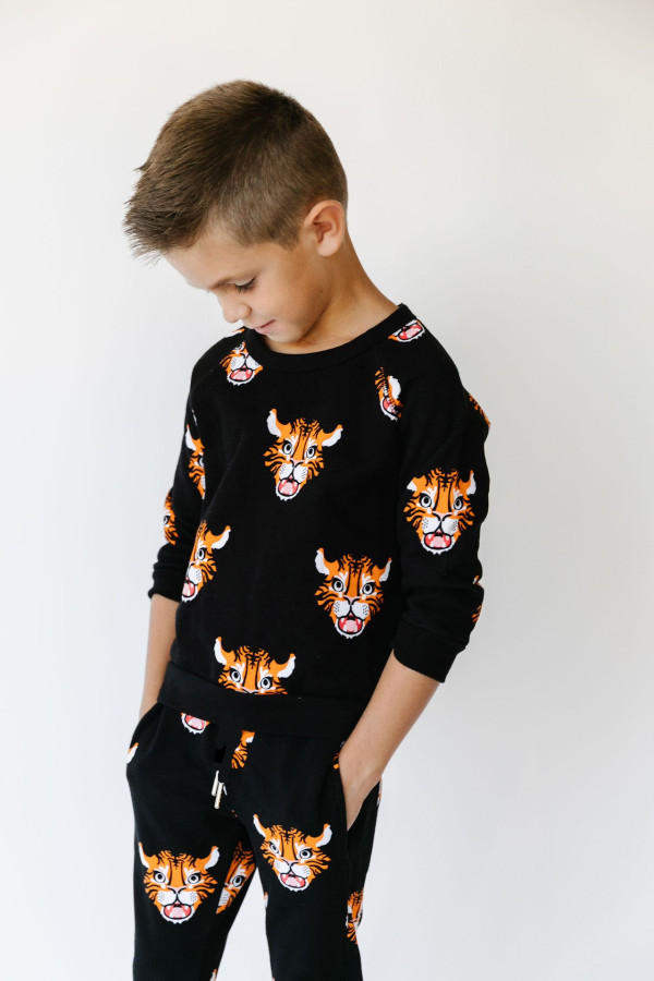 Kids Printed Pullover Sweatshirt And Pants Two Piece Set GYMF-YM019
