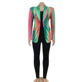 Casual Printed Full Sleeve Blazer Coat BY-6025