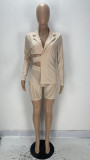 Sexy Irregular Blazer Coat+Mesh Patchwork Shorts 2 Piece Sets XYF-9182
