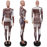Printed Long Sleeve Two Piece Pants Set YF-9997